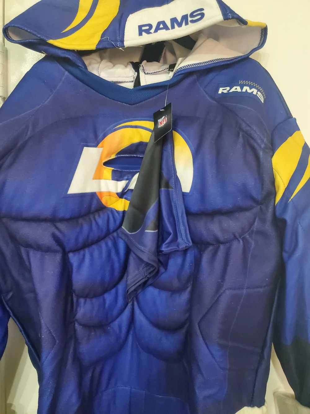 NFL Blue & Yellow Muscle Hoodie Jumpsuit Superhero Costume